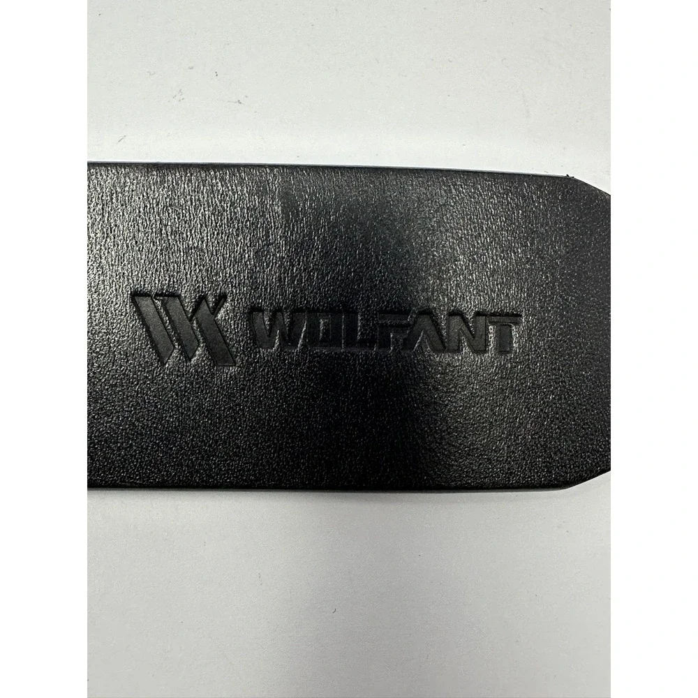 Wolfant Mens Black Leather Belt Brushed Metal Buckle Classic Dress Casual Belt